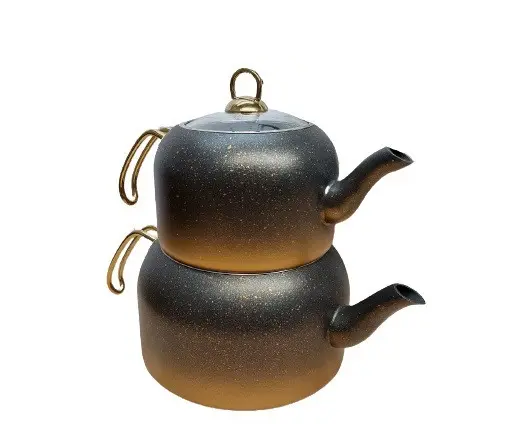 Чайник двухъярусный турецкий OMS 8250-XL 2 шт. из нержавеющей стали