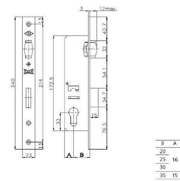 Замок 155 B 35 мм (1-30143) - фото 2 Замок 155 B 35 мм (1-30143) - фото 2