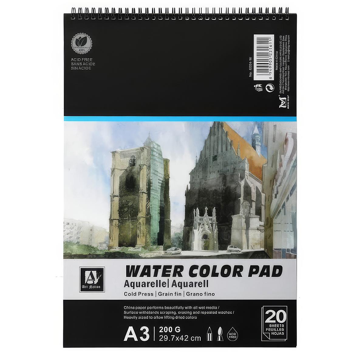 Альбом для акварели Art Nation Water Color Pad формат А3 на спирали 200г/м2 (6004-W)