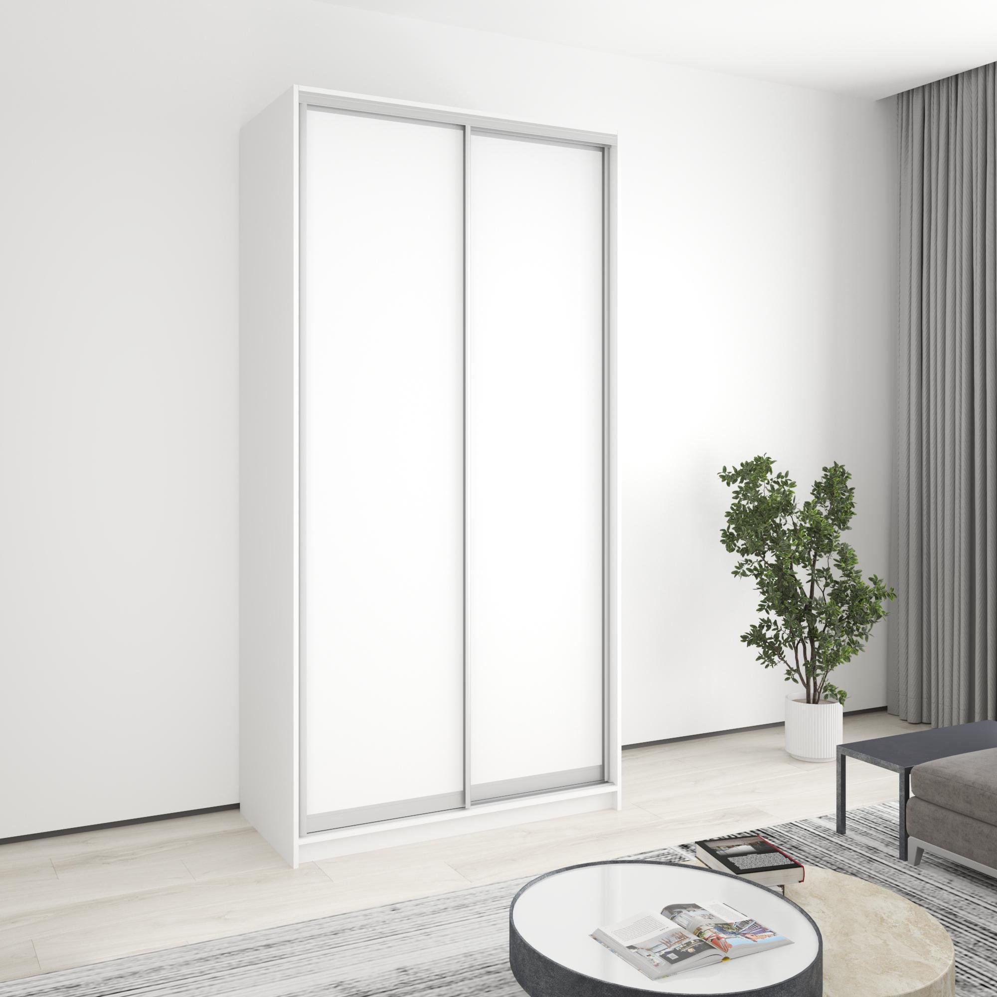 Шафа-купе дводверна MebelStar Стандарт AL 2 ДСП 120x45x240 см Аляска білий (MBS-3539) Шафа-купе дводверна MebelStar Стандарт AL 2 ДСП 120x45x240 см Аляска білий (MBS-3539)