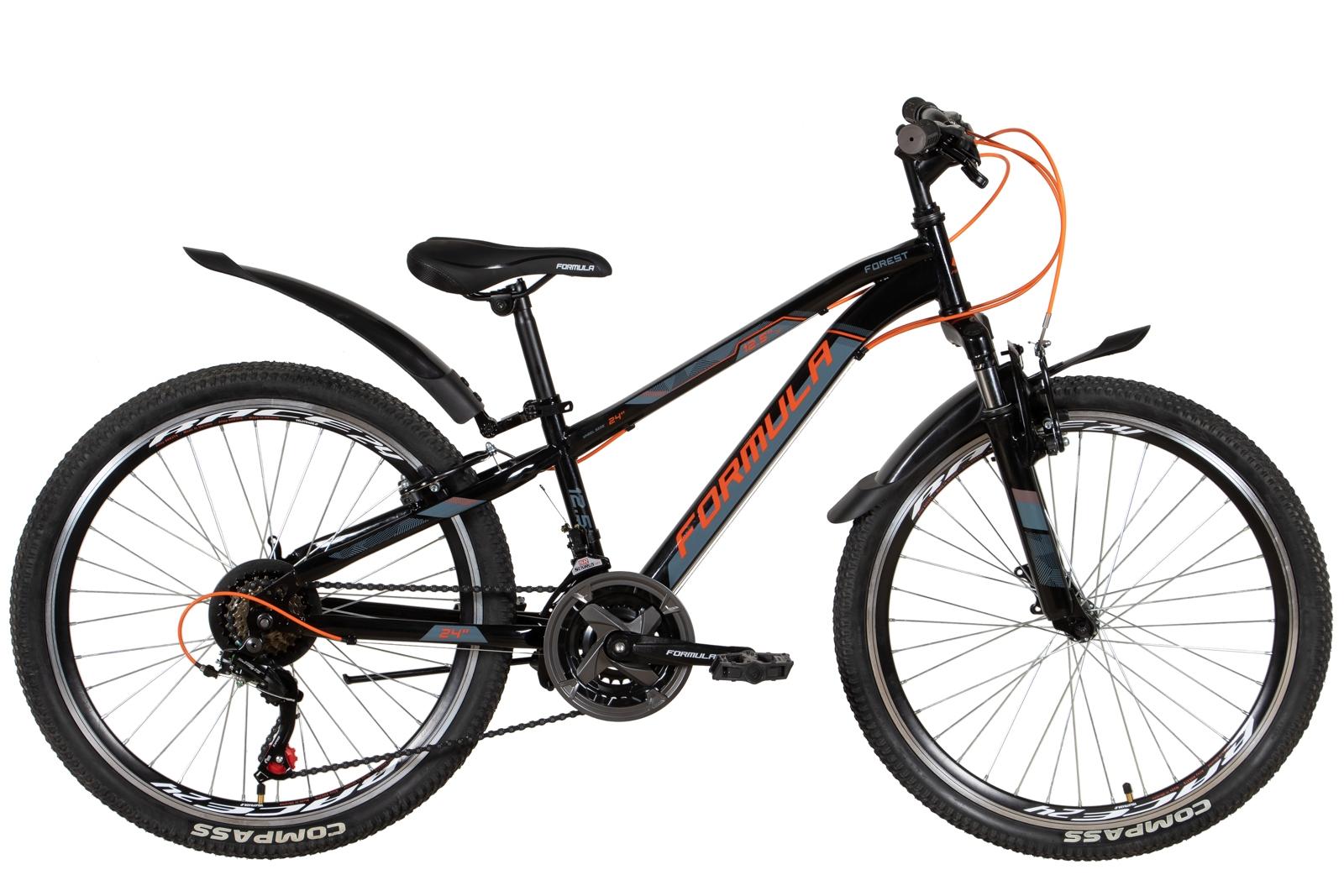 Велосипед горный 24" Formula FOREST AM Vbr 2022 Черно-оранжевый (28325_44304)