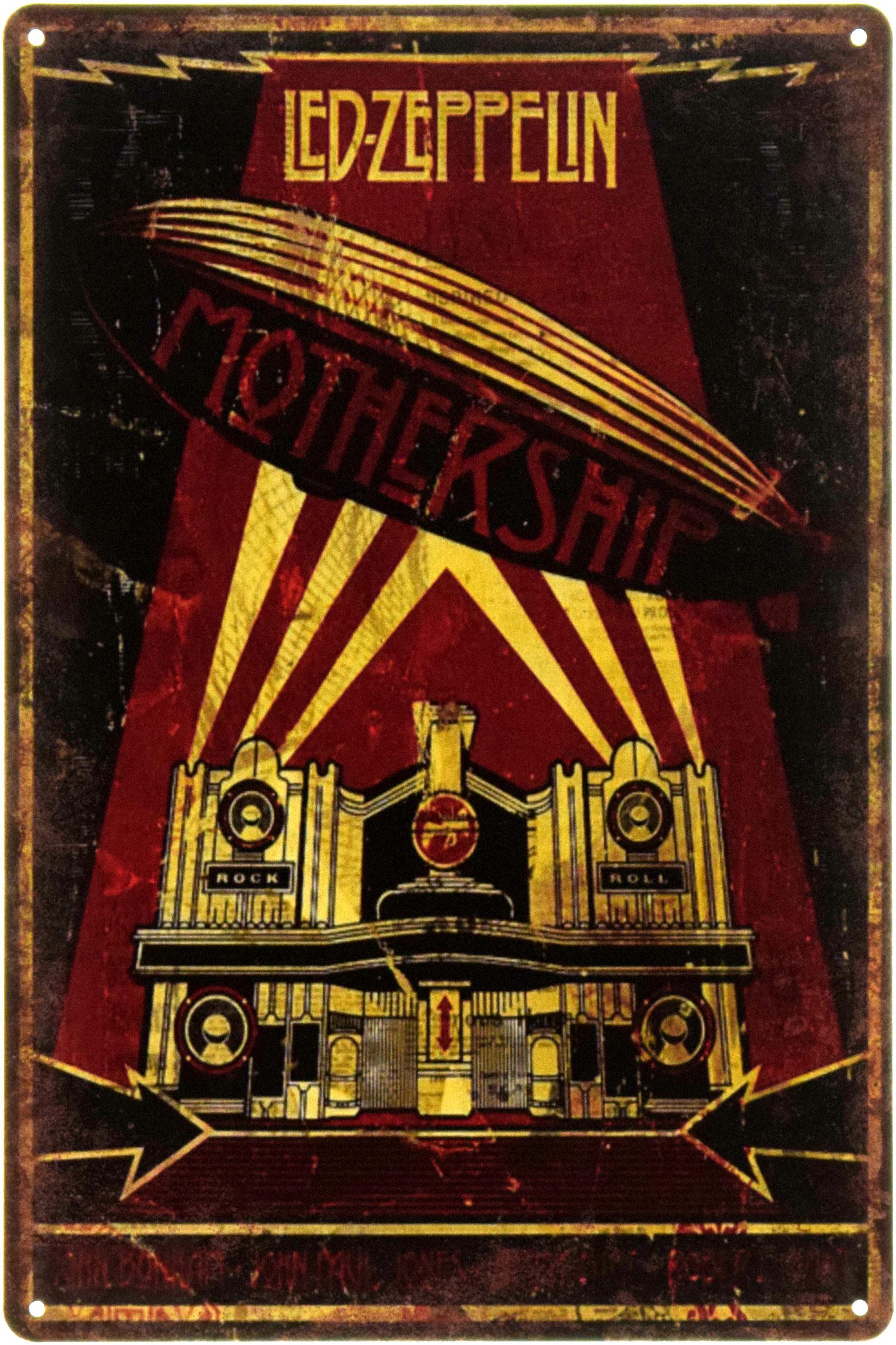 Табличка металлическая "Led Zeppelin: Mothership" 20x30 см (ms-104421)