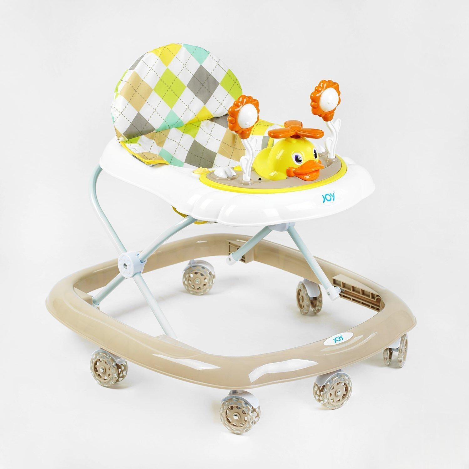 Ходунки з качечкою музичною панеллю та регулюванням висоти Бежевий (136020)