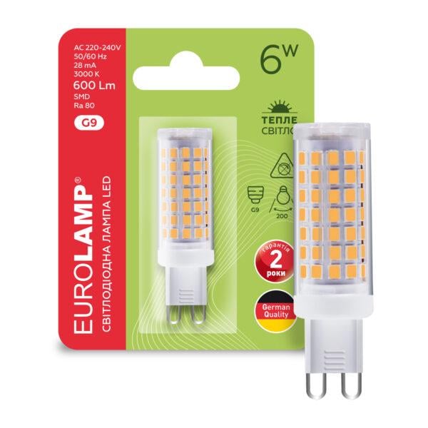 Лампа LED капсульная Eurolamp G9 6W 3000K 220V (36962463)