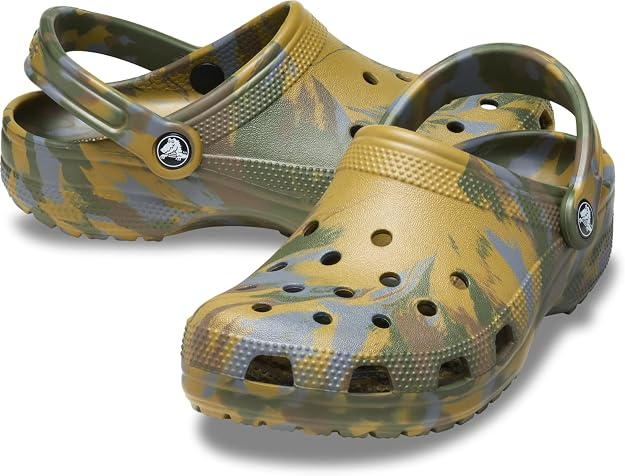 Сабо чоловічі Crocs Classic Marbled Clogs Aloe/Multi Хакі (27292)