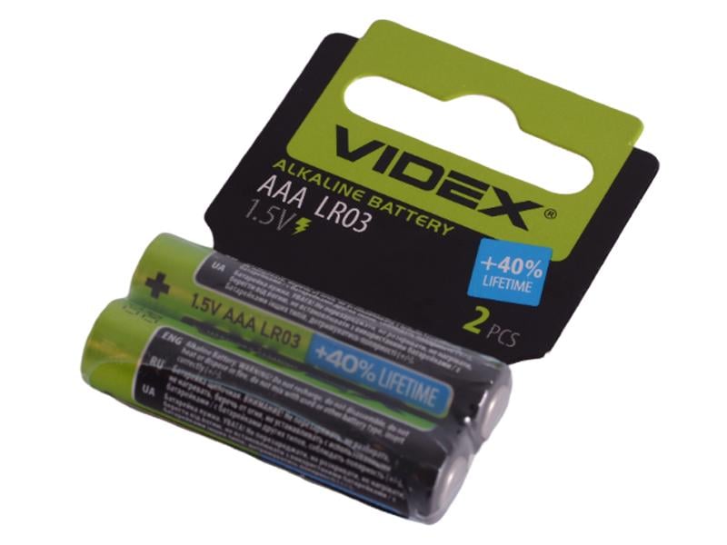 Батарейка щелочная Videx ААА/LR03 Shrink Card 2 шт. (5043) Батарейка щелочная Videx ААА/LR03 Shrink Card 2 шт. (5043)