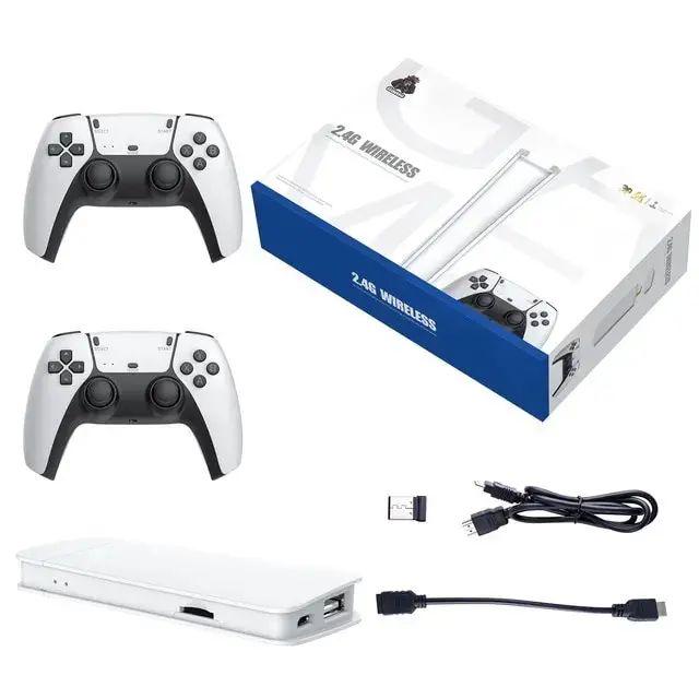 Игровая консоль приставка M15 4K 64GB 20000 игр + два беспроводных антискользящих контроллера 2,4 ГГц Белый