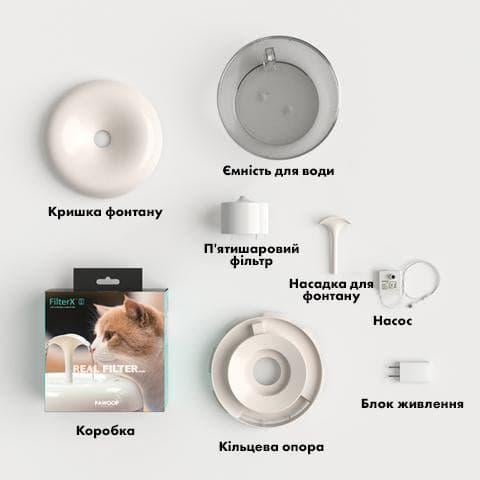 Поилка фонтан для кошек PAWOOF 1,5 л с фильтром (1069312191) - фото 8