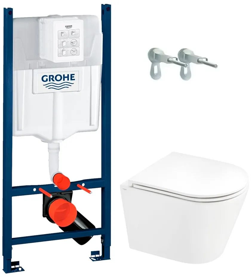 Установка Grohe Rapid SL крепеж/унитаз Qtap Scorpio Ultra Quiet (38840000+QT1433053EUQW)