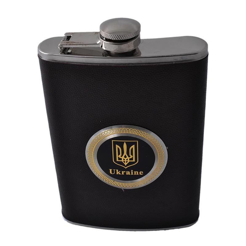 Фляга Ukraine Black Wood 256 мл нержавеющая сталь Черный
