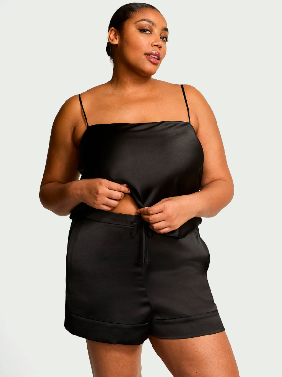Піжама Victoria's Secret Luxe Satin Cami Set XS Чорний