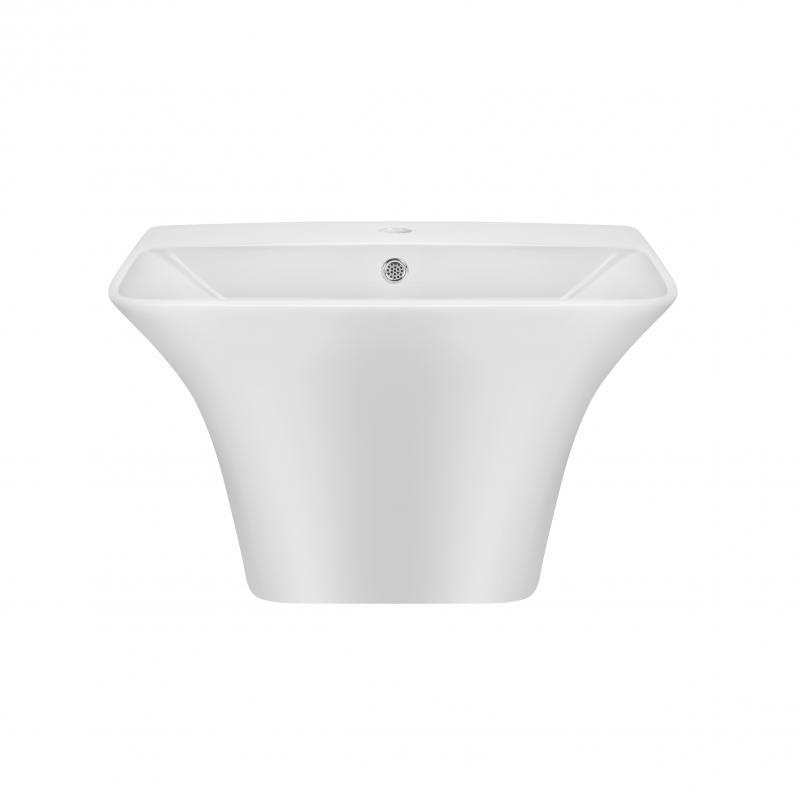 Раковина подвесная моноблок Q-tap Crow с донным клапаном White QT0511G835W