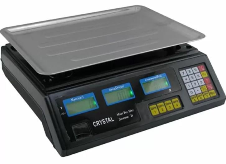 Торговельні ваги електронні з калькулятором Crystal 6V 50 кг