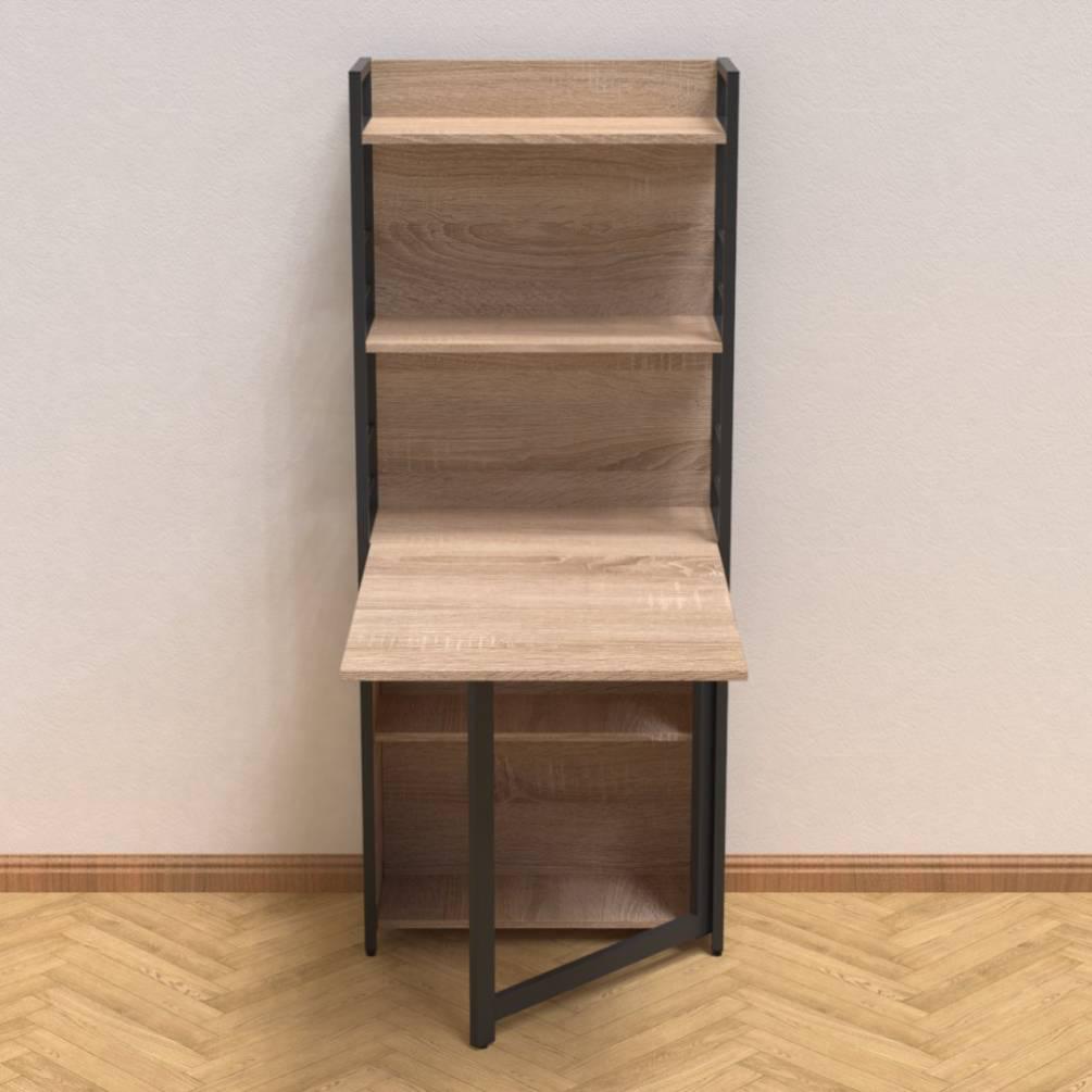 Стіл книжка з етажеркою Ferrum-decor Практик 2 метал/ДСП 16 мм 1555x640x990 мм Чорний/Дуб Сонома (FRD-104628) - фото 1 Стіл книжка з етажеркою Ferrum-decor Практик 2 метал/ДСП 16 мм 1555x640x990 мм Чорний/Дуб Сонома (FRD-104628) - фото 1