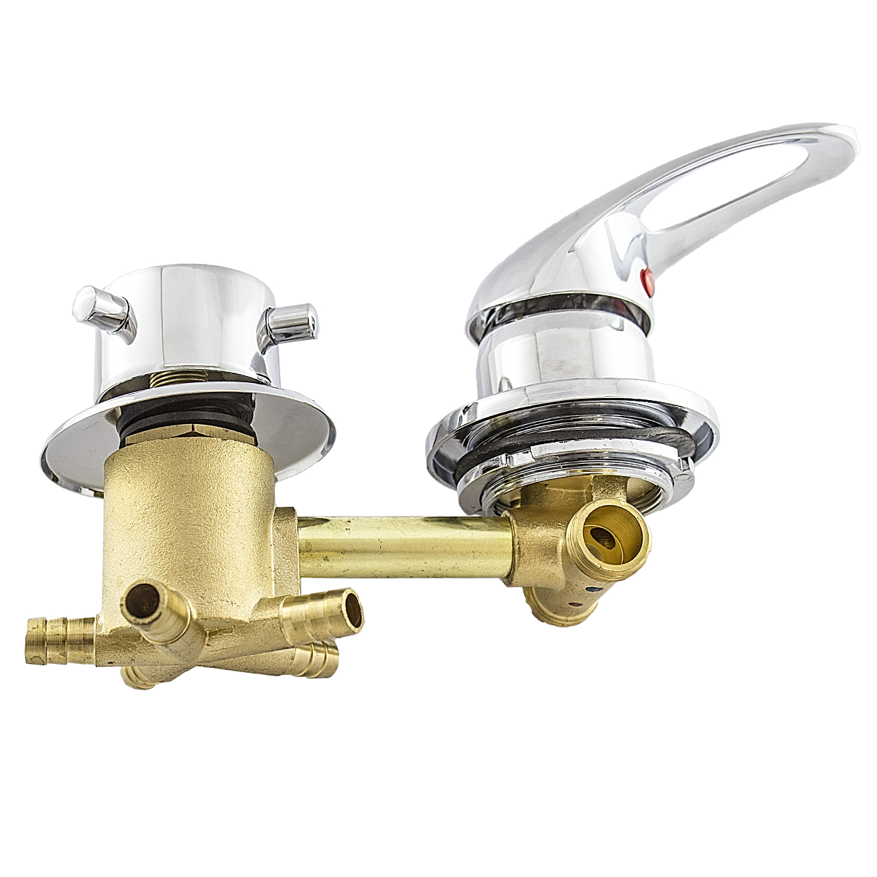 Змішувач для душової кабіни на п'ять положень з штуцерами і 10 см по центрам (С-5\10)