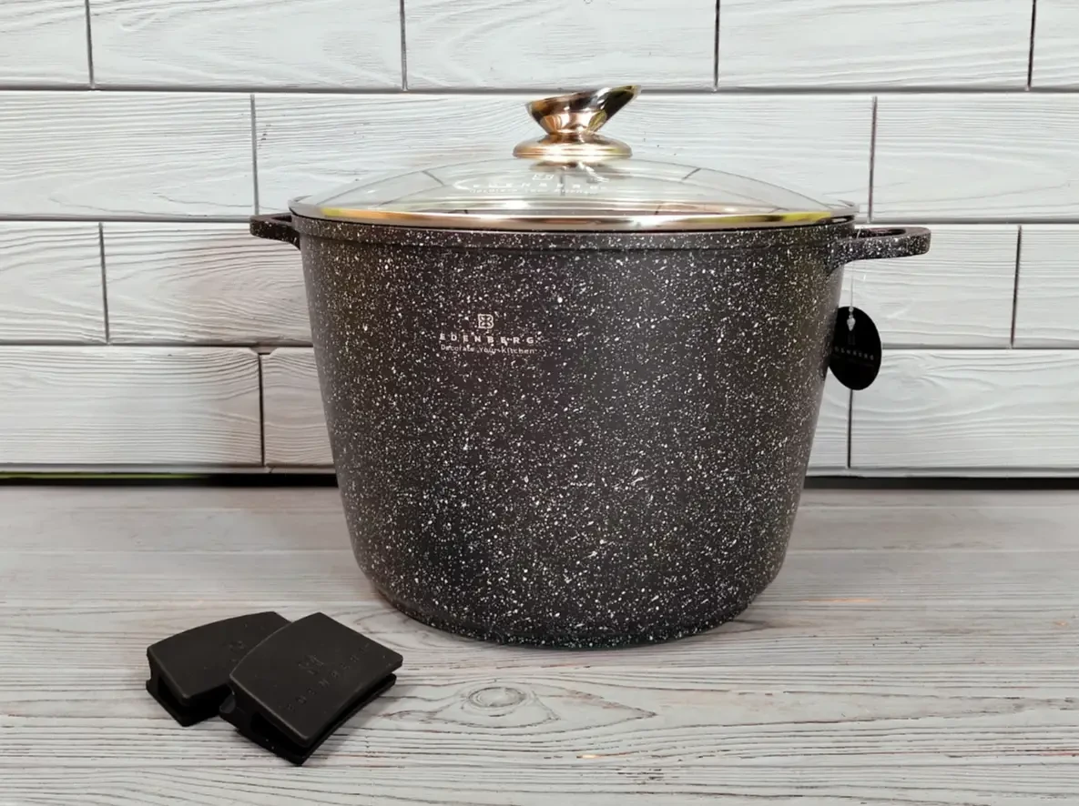 Каструля-казан Edenberg 10 л з алюмінію та мармуровим покриттям (EB-1172) - фото 2 Каструля-казан Edenberg 10 л з алюмінію та мармуровим покриттям (EB-1172) - фото 2