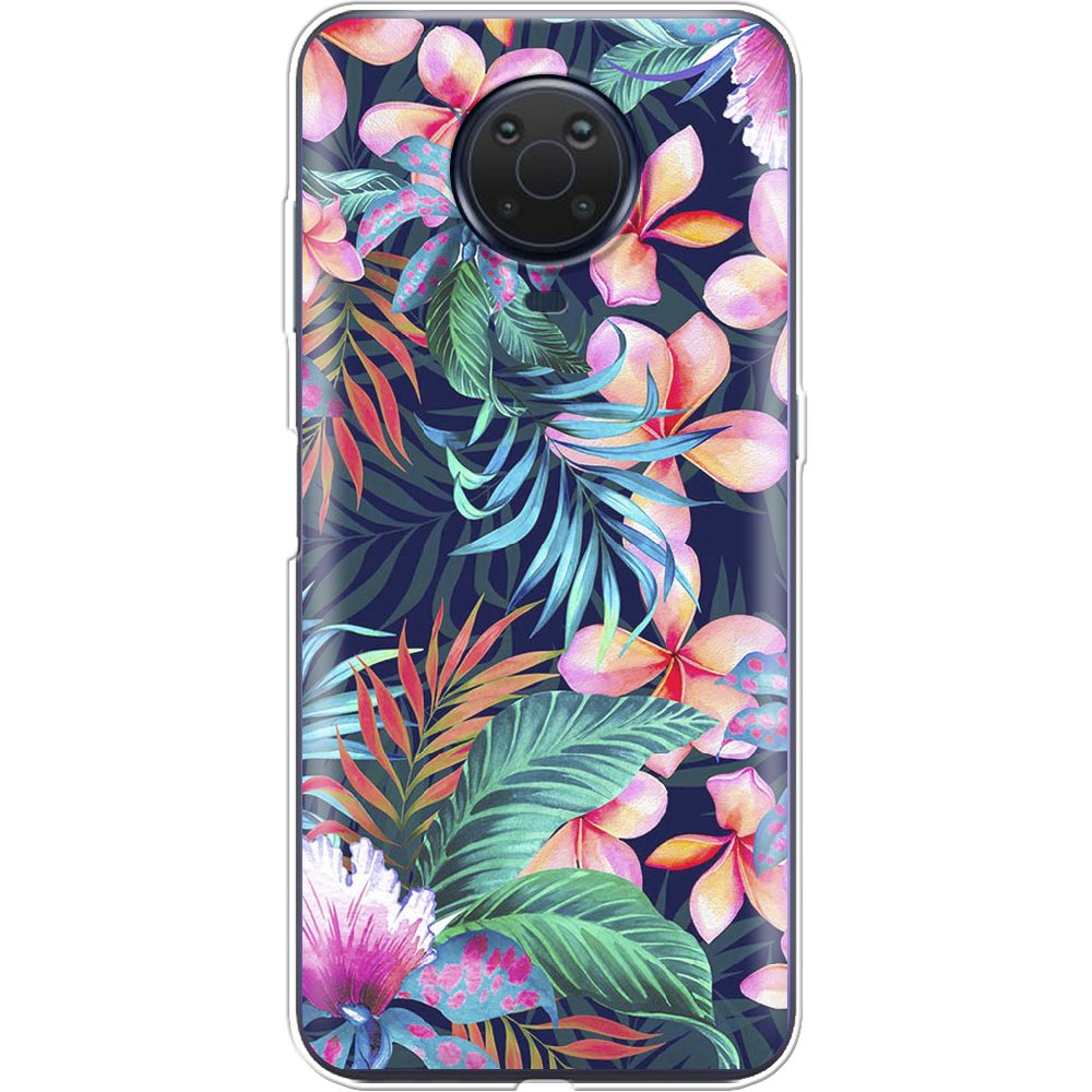 Чехол BoxFace Nokia G10 flowers in the tropics Прозрачный силикон (42626-up1971-42373)