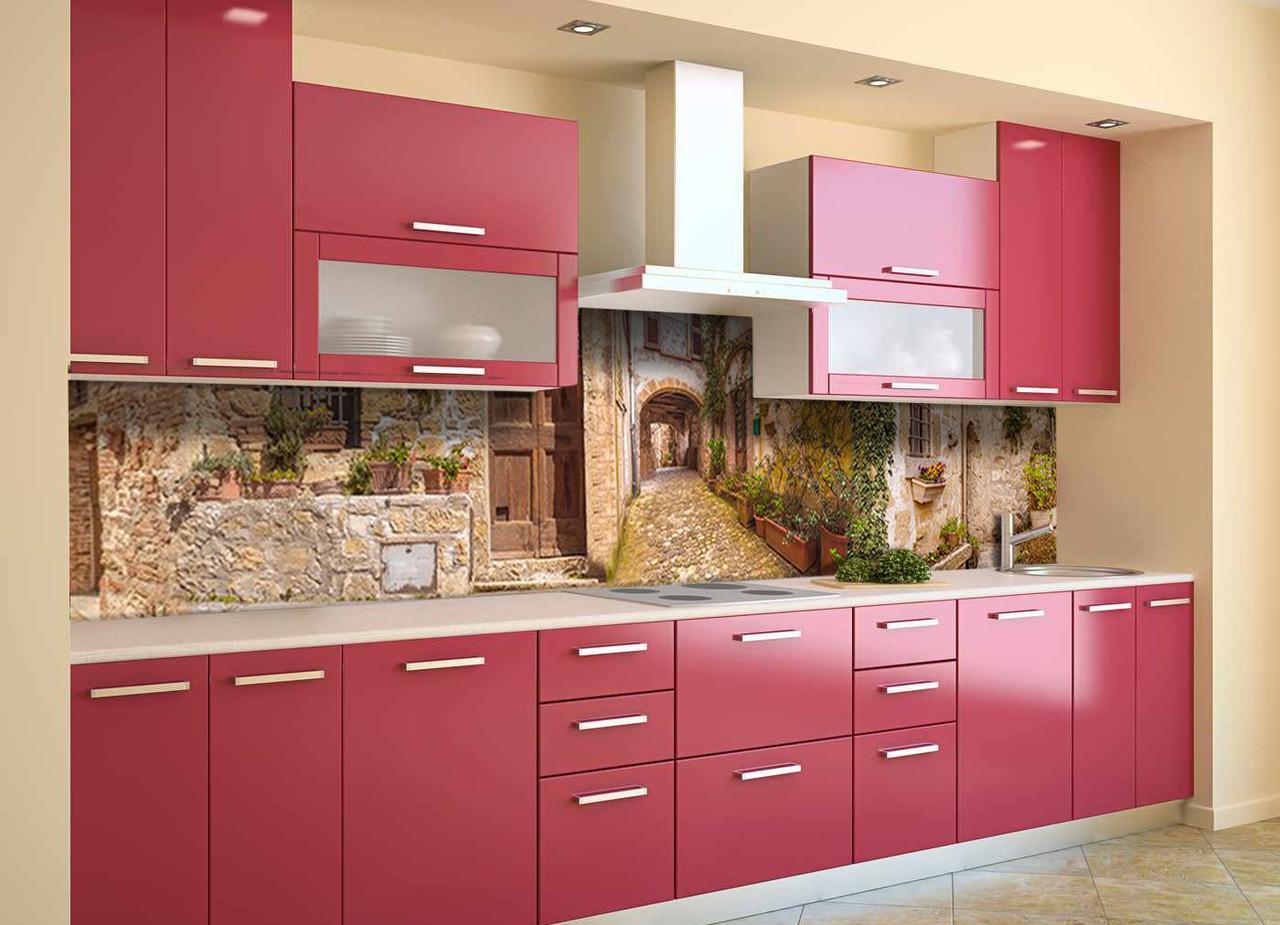 Кухонный фартук Двери в Прованс каменные улицы из самоклеющейся виниловой пленки 60х250 см Бежевый Кухонный фартук Двери в Прованс каменные улицы из самоклеющейся виниловой пленки 60х250 см Бежевый