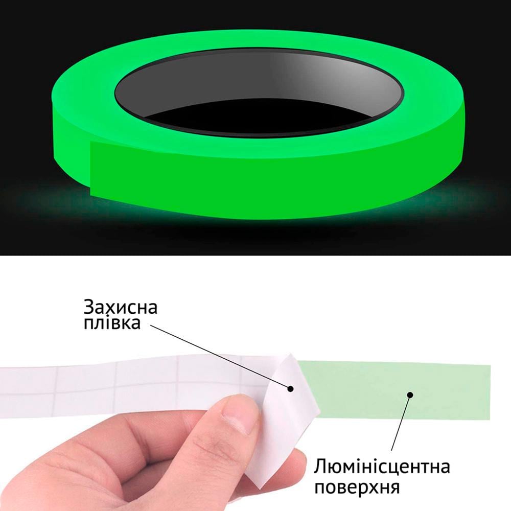 Лента люминесцентная фосфорная 2,5 см х 5 м Зеленый (329011330) - фото 4