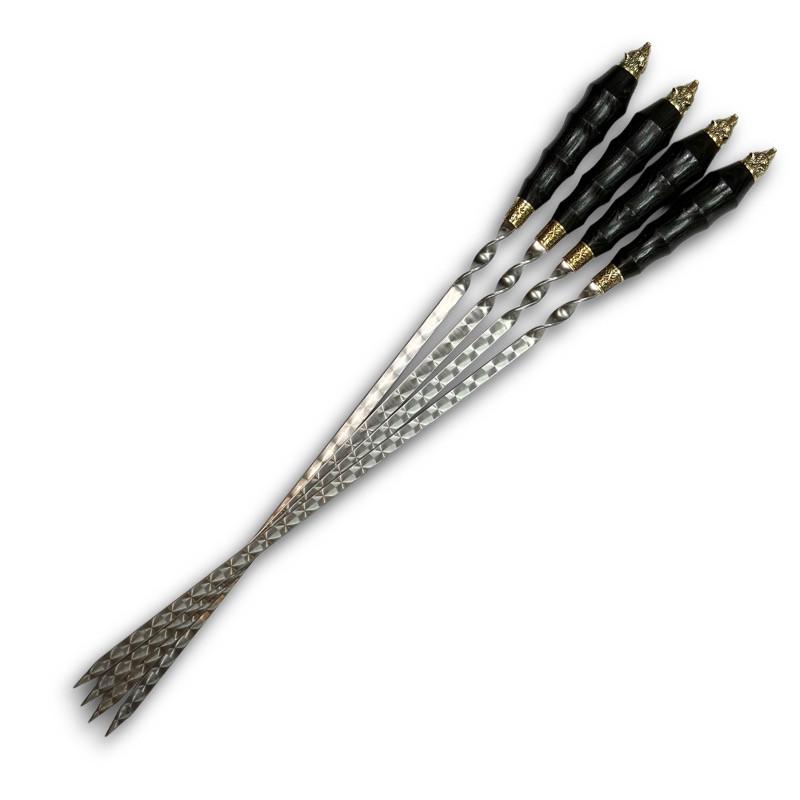 Шампуры с деревянной рукояткой Gorillas BBQ Медведь ручной работы 4 шт. (SKK57)