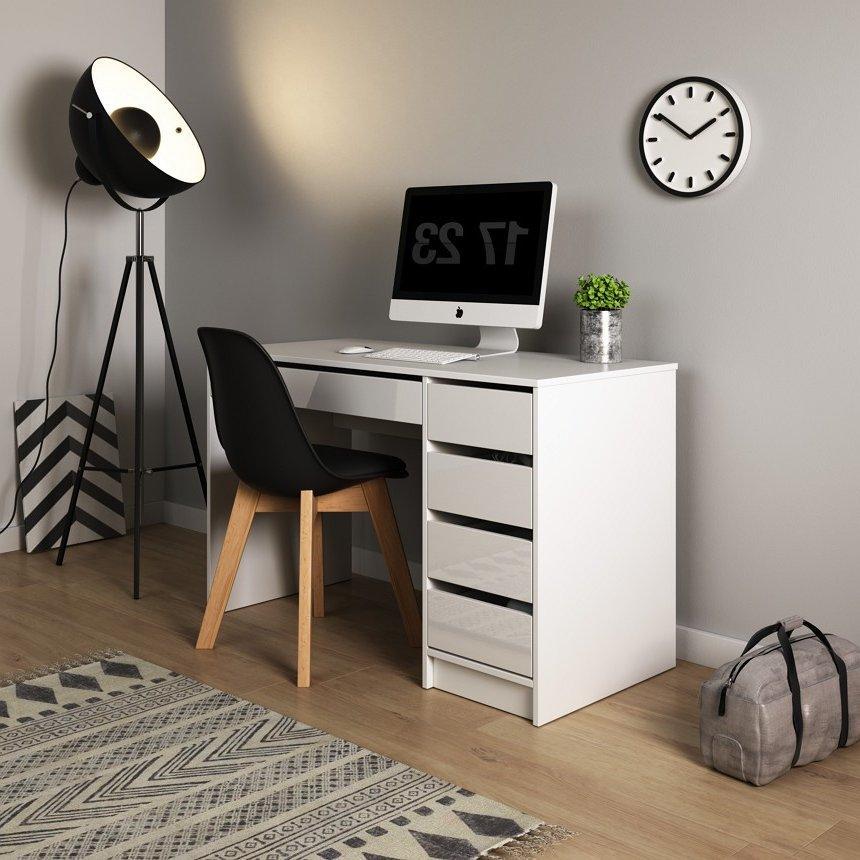 Туалетный столик письменный Perfect Home Ада 5S/120 с 5 ящиками Белый глянец (PFH-091306)