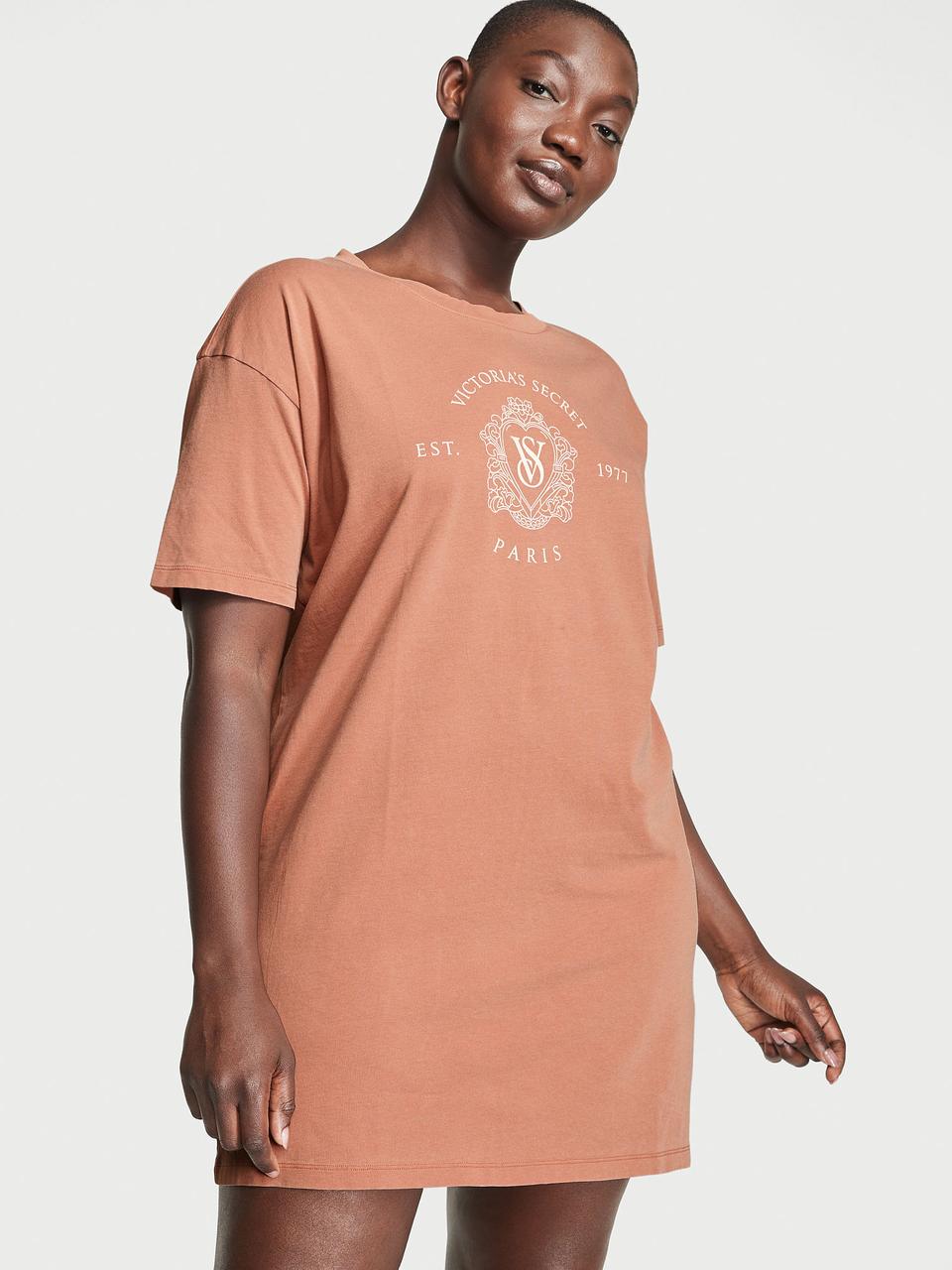 Ночная рубашка Victoria's Secret Cotton Sleepshirt XS/S Коричневый (2133076031)