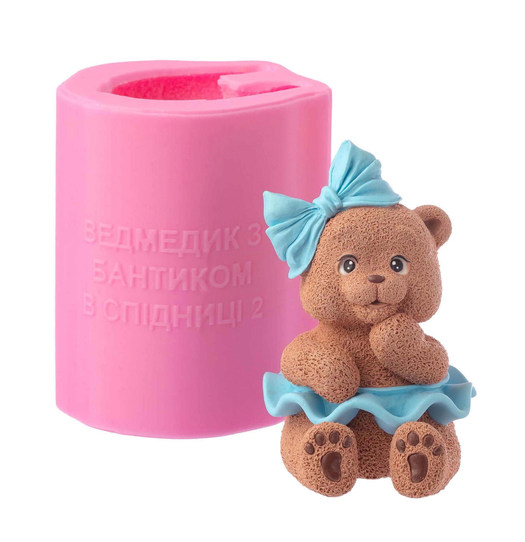 Молд силиконовый Orehova Мишка с бантиком в юбке 2 (8528)