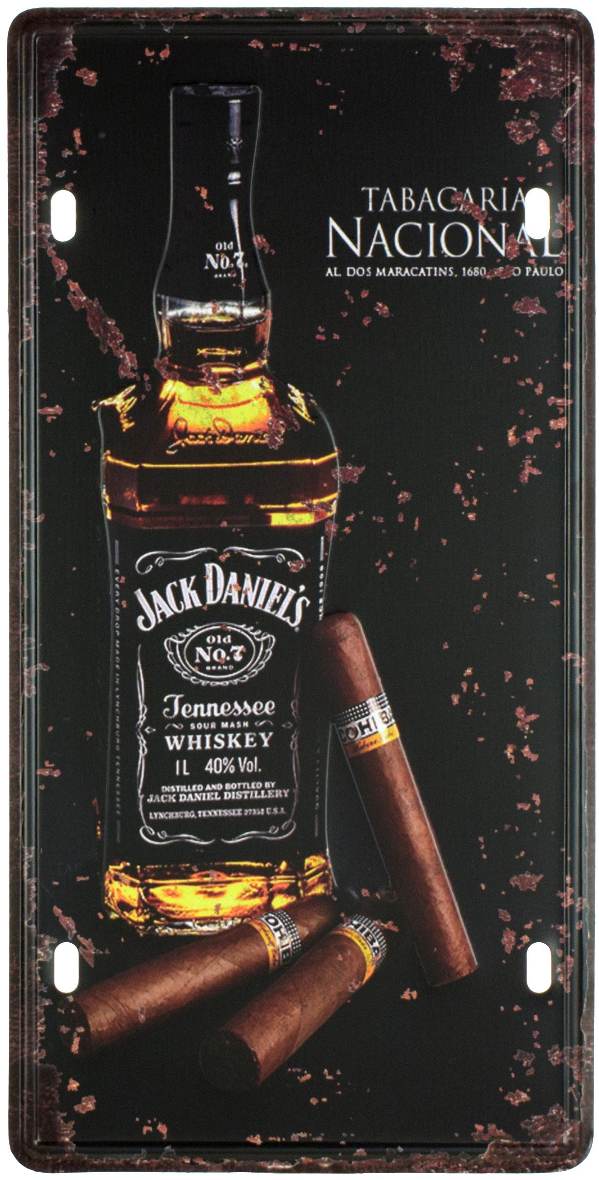 Табличка металлическая Jack Daniel’s Tabacaria 15x30 см