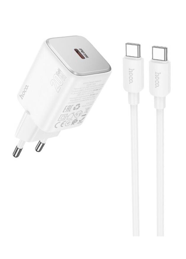Зарядное устройство Hoco N40 20W PD QC 3.0 Type-C с кабелем Type-C to Type-C White Зарядное устройство Hoco N40 20W PD QC 3.0 Type-C с кабелем Type-C to Type-C White
