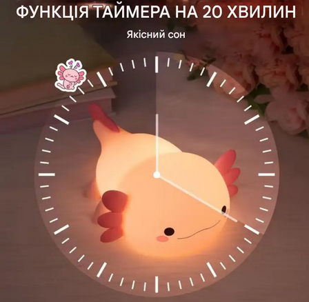 Нічник силіконовий акумуляторний аксолотль (DS-AX-01) - фото 9