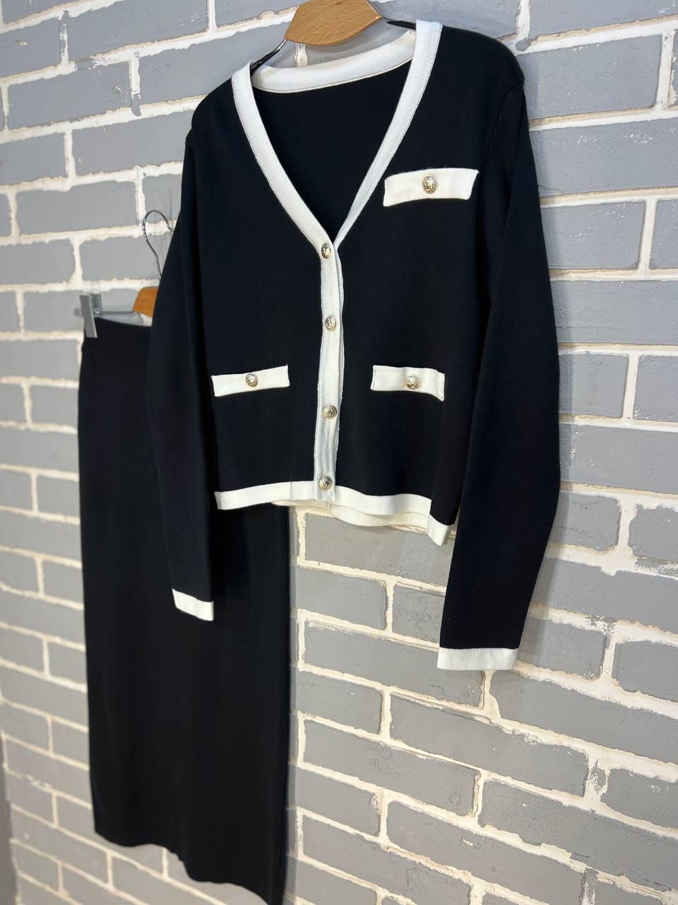 Костюм женский De Red 3167 кадиган с юбкой вязаный OS Черный (3137) - фото 9 Костюм женский De Red 3167 кадиган с юбкой вязаный OS Черный (3137) - фото 9