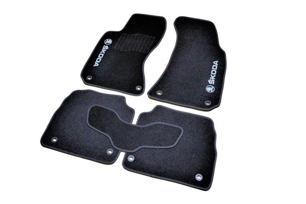 Килимки автомобільні ворсові в салон для Skoda Super B 2001-2008 5 шт. Чорний (BLCCR1565)