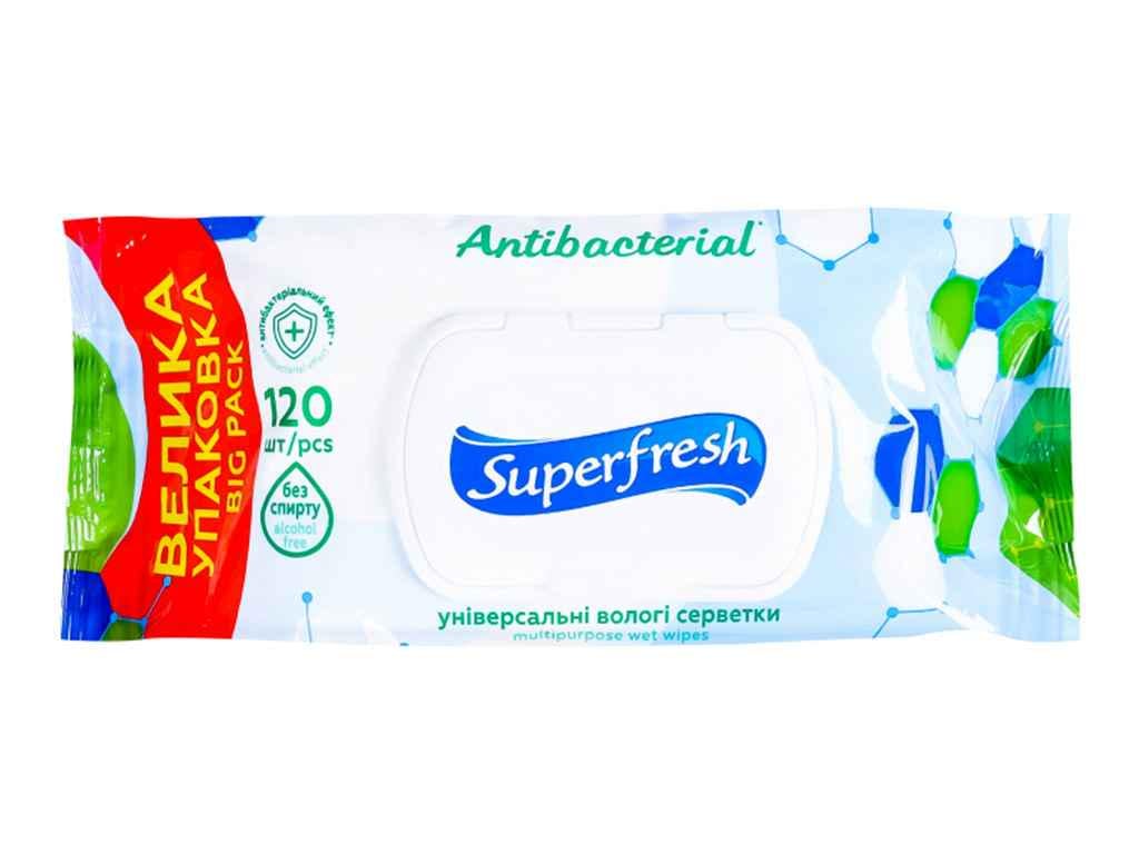Вологі серветки Super Fresh Antibacterial з клапаном 120 шт. (635375)