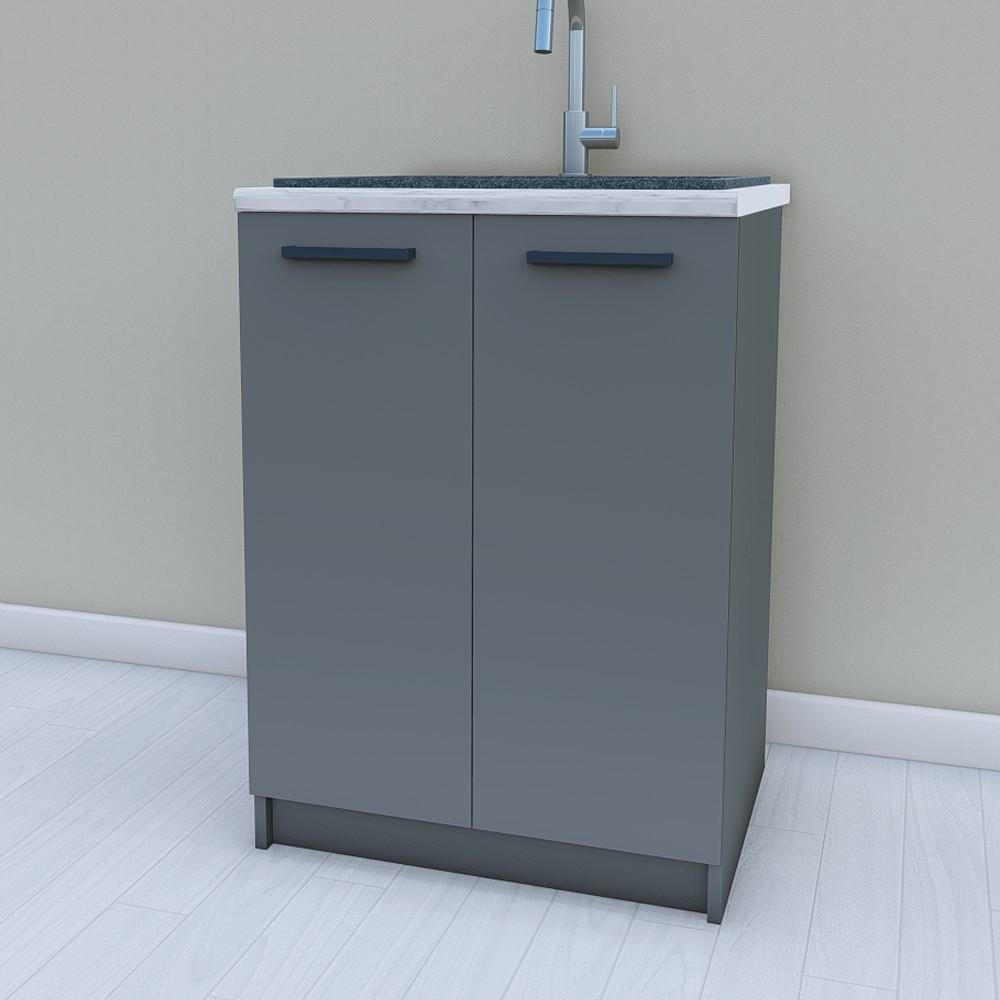 Тумба під мийку без стільниці 600 мм Графіт (МП23а)