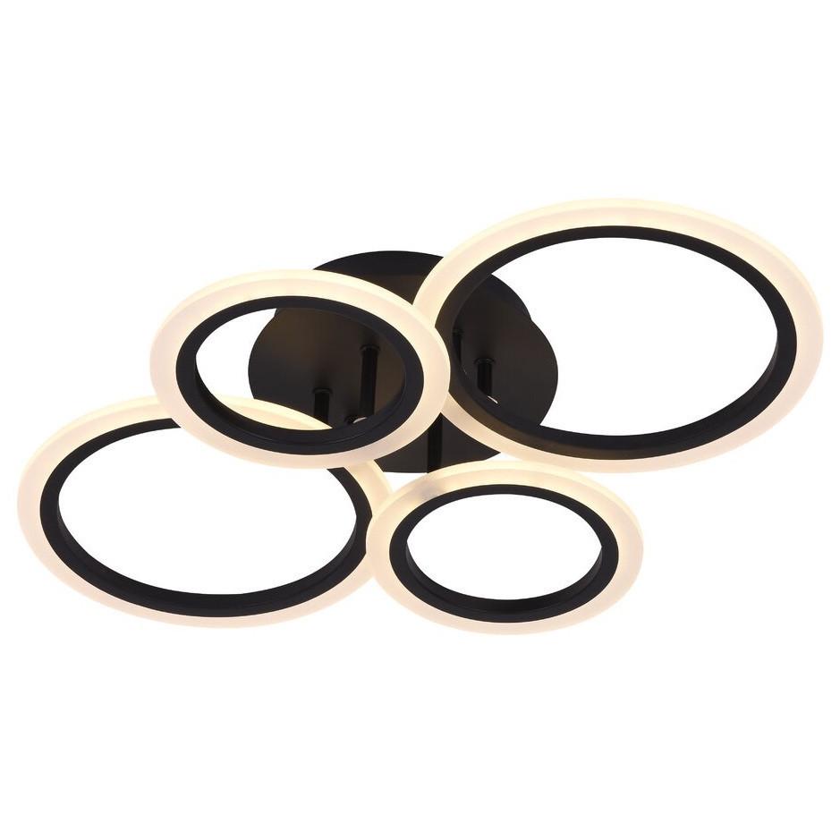 Люстра светодиодная Sirius на четыре плафона 46W 3000-6500К Черный (6092-4 BK 46W)