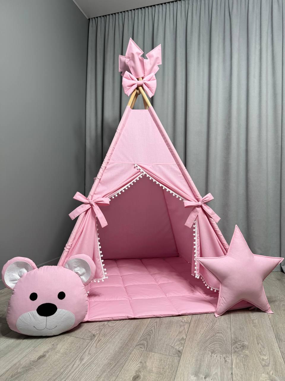 Вігвам Мрія 6 зі стьобаним килимком/подушками Рожевий (0676/С)