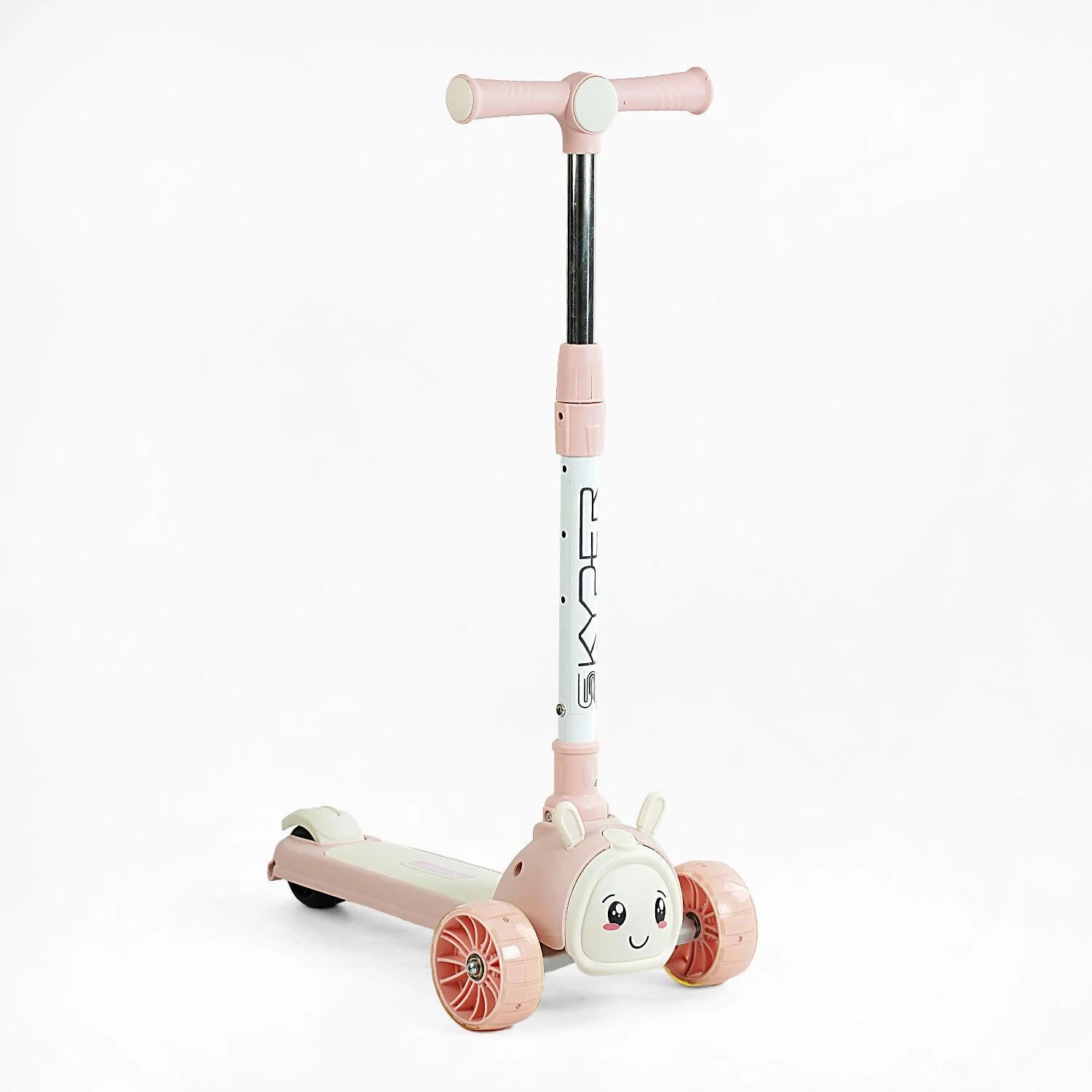 Самокат трехколесный Skyper UK-50660/10 украинская озвучка и подсветка платформы/руль складной/колеса PU со светом 125х40 мм (25107176)