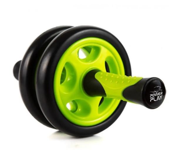 Колесо для преса подвійне PowerPlay 4327 Dual-Core Ab Wheel Чорно-зелений (PP_4327_Black/Green)
