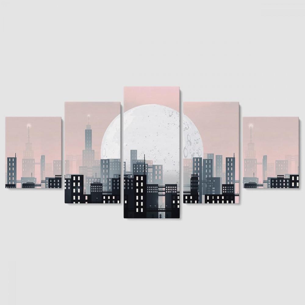 Модульная картина из пяти частей Malevich Store Pink Sunset 162x80 см (MK53620)