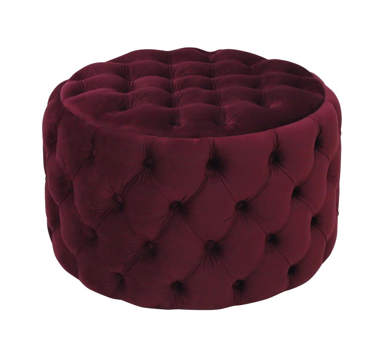 Пуф MeBelle Amster велюр 75x75x50 см Бордовый (0155)