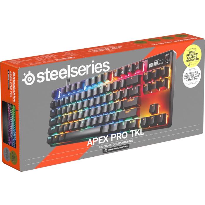 Клавиатура игровая оптическая SteelSeries Apex Pro TKL Gen 3-UA/USB/OmniPoint 3.0/RGB Black (64740) - фото 7