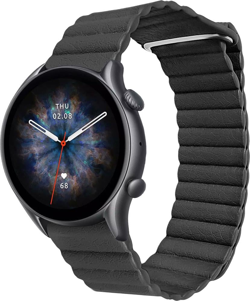 Ремешок кожаный Genis для Amazfit GTR 3 Black (26531-2B)