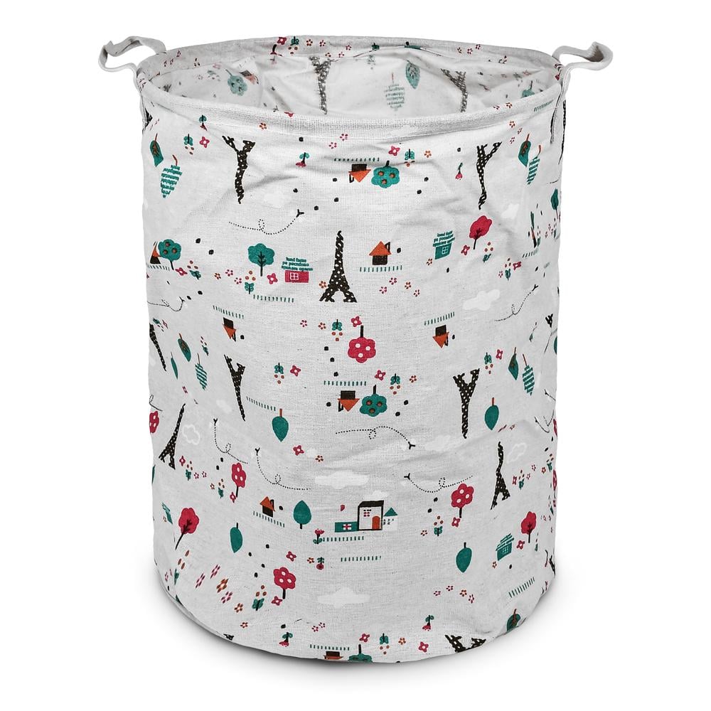 Кошик для білизни складаний Stenson Figures з ручками 35х45 см Білий (R32353)