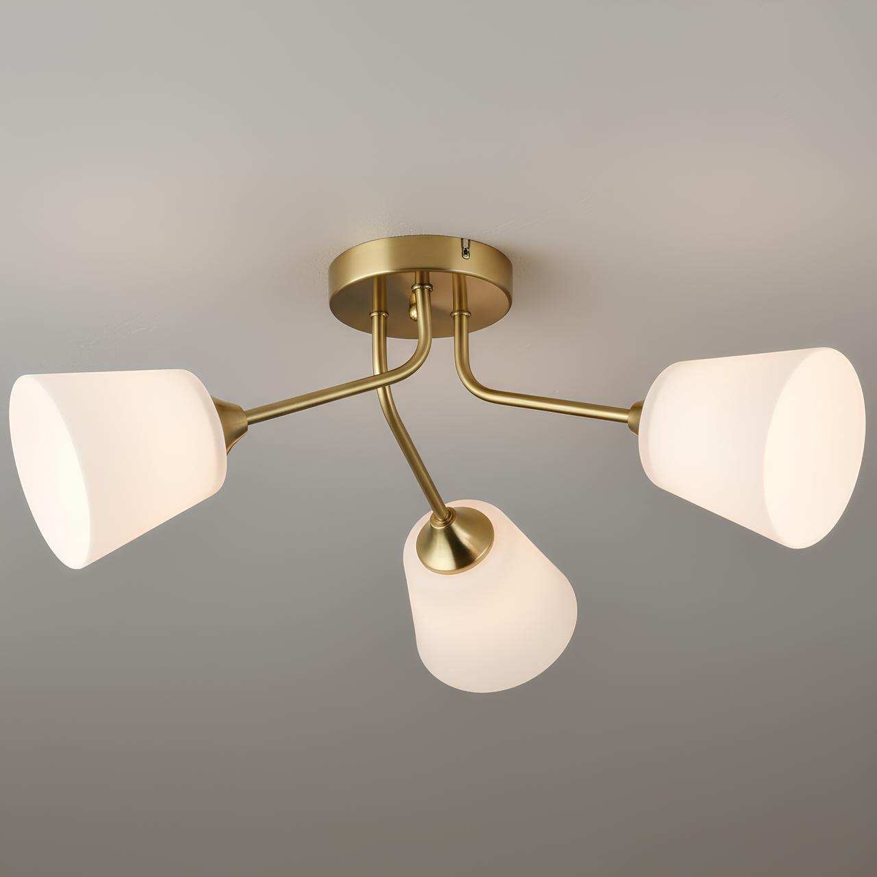 Люстра Valeso з металевим каркасом на три плафона під лампи Е27 Мідний (N6628/3)