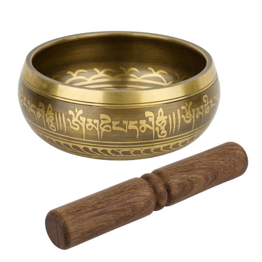 Поющая чаша Тибетская Мандала Дьяни Будд Мантры Раковина Гравировка 133х133х54 мм Бронзовый (27730)