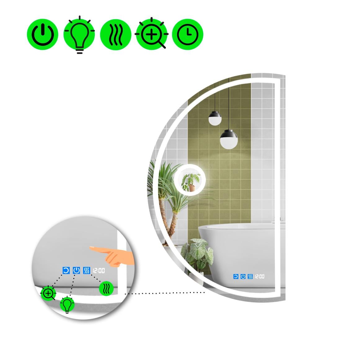 Зеркало с LED подсветкой Parette 1 с тремя сенсорами 140x70 см Зеркало с LED подсветкой Parette 1 с тремя сенсорами 140x70 см