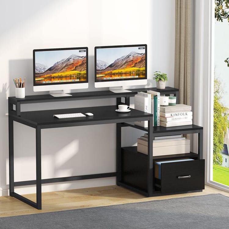 Комп'ютерний стіл у стилі Лофт StepLoft із тумбою-шухлядою каркас металевий (Comp-table-199)