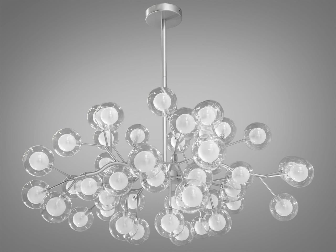Люстра в гостиную Светлячок 886-45BSL-LS 45 ламп Хром сатин (2118576765)
