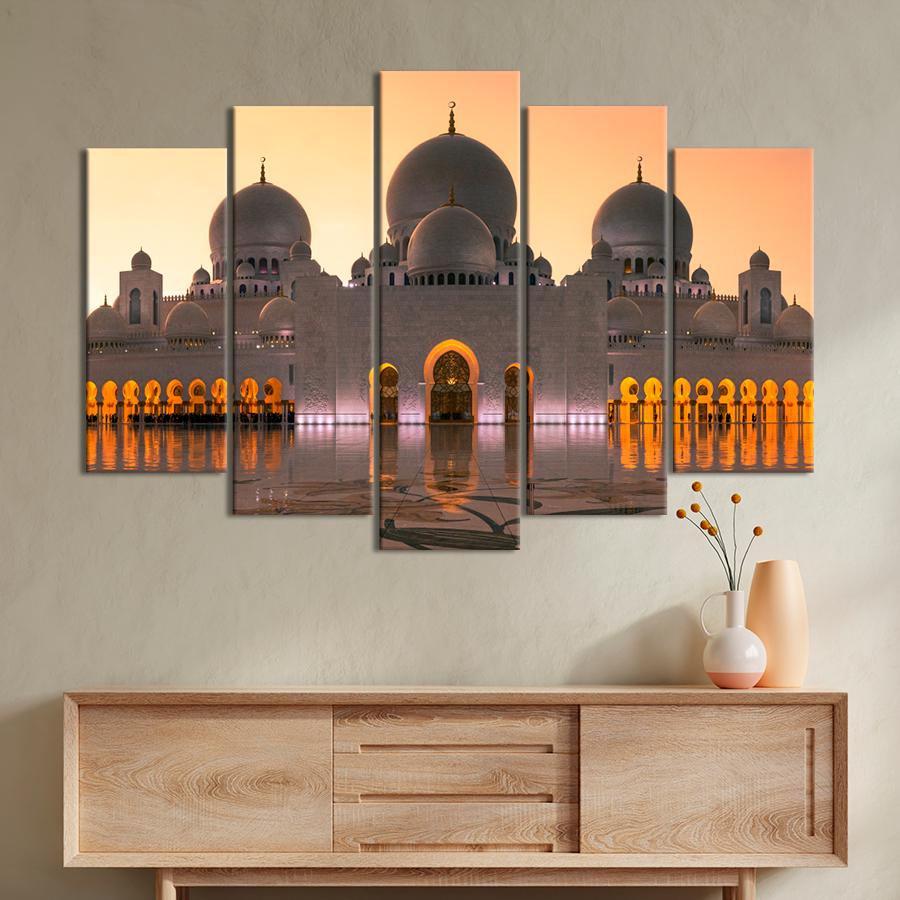 Картина город Монументальная мечеть шейха Зайда 187x119 см (A659-5)