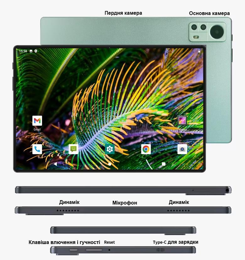 Планшет-телефон Adronix LTE Tab332 3/32 DUAL SIM 10,1" IPS с чехлом Green (29708499) - фото 5 Планшет-телефон Adronix LTE Tab332 3/32 DUAL SIM 10,1" IPS с чехлом Green (29708499) - фото 5